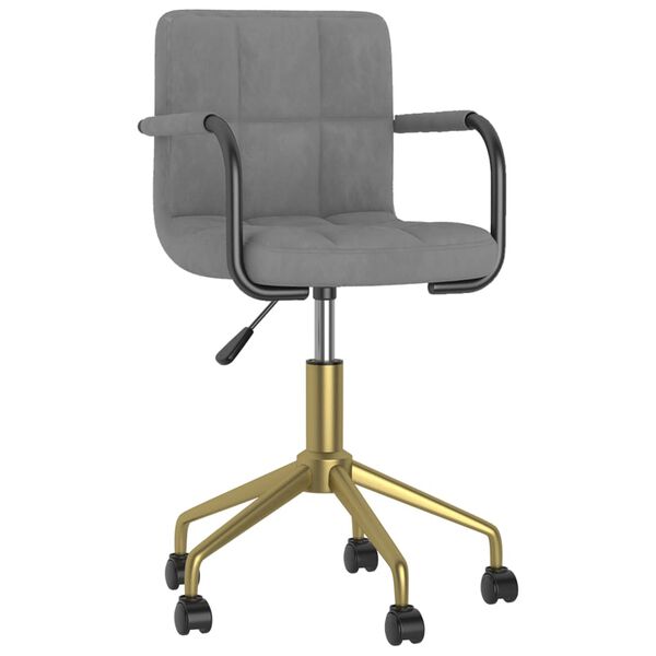 vidaXL Chaises pivotantes &agrave; manger lot de 6 gris clair velours