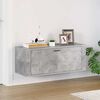 vidaXL Armoire &agrave; chaussures murale Gris b&eacute;ton 100x35x38 cm