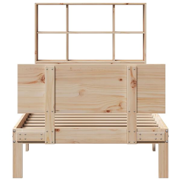 vidaXL Lit biblioth&egrave;que sans matelas 90x190 cm bois de pin massif