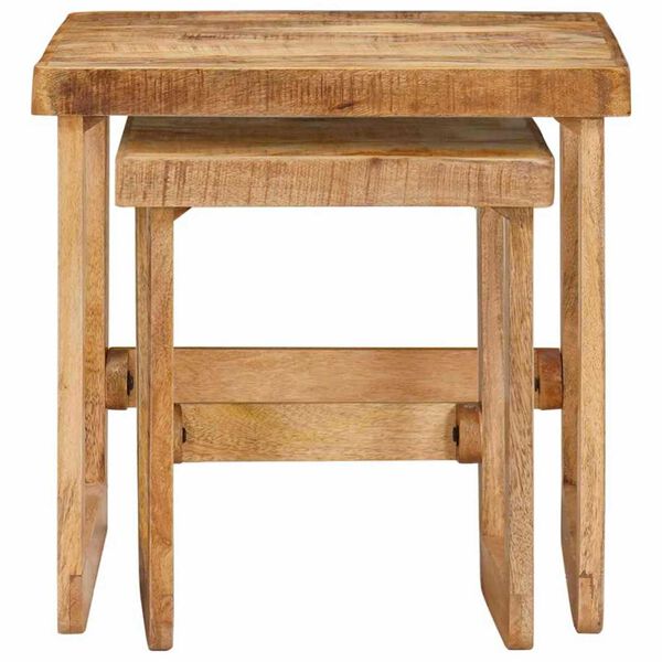 vidaXL Tables d'appoint Marron Bois de mangue massif
