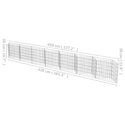 vidaXL Mur de gabion Acier galvanisé 450x30x50 cm