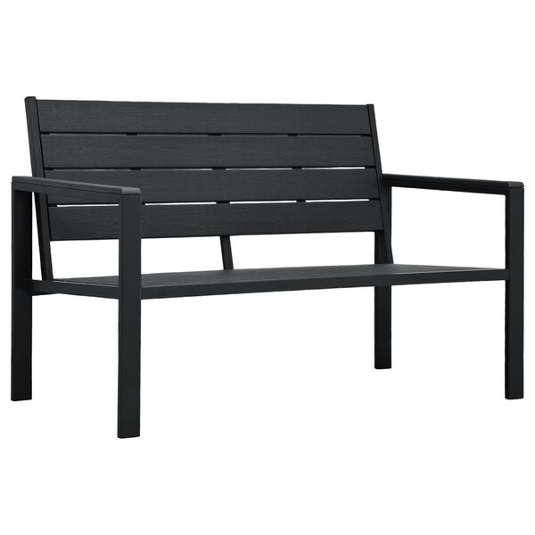 vidaXL Banc de jardin 120 cm PEHD Noir Aspect de bois