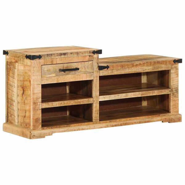 vidaXL banc avec tiroir Marron 110 x 35 x 50 cm Manguier brut