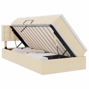 vidaXL Lit avec rangement et matelas avec matelas Cr&egrave;me 90 x 200 cm