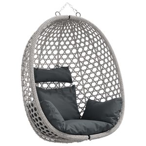 vidaXL Fauteuil &oelig;uf suspendu sans support Anthracite et gris polyrotin