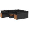 vidaXL Salon de jardin 11 pcs avec coussins noir r&eacute;sine tress&eacute;e