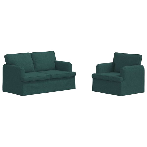 vidaXL Canap&eacute; 120cm 2 pcs Vert fonc&eacute; M&eacute;tал