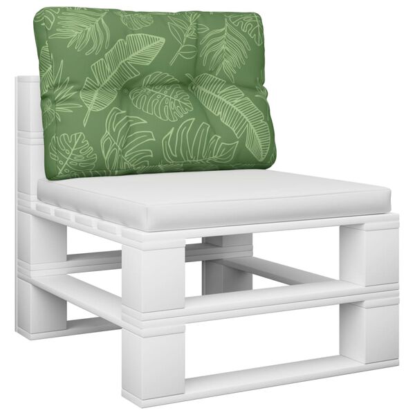 vidaXL Coussin de palette motif de feuilles 60x40x12 cm tissu