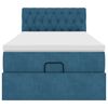vidaXL Lit ottoman avec matelas et LED bleu foncé 80x200cm velours