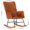 vidaXL Chaise &agrave; bascule Marron p&acirc;le Cuir v&eacute;ritable