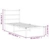 vidaXL Cadre de lit métal sans matelas avec tête de lit blanc 80x200cm