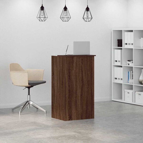 vidaXL Bureau de r&eacute;ception ch&ecirc;ne brun 55x50x103,5 cm bois d'ing&eacute;nierie