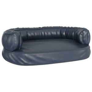 vidaXL Lit pour chien ergonomique Mousse Bleu fonc&eacute; 60x42cm Similicuir