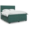 vidaXL Sommier &agrave; lattes de lit et matelas Vert fonc&eacute; 200x200cm Velours