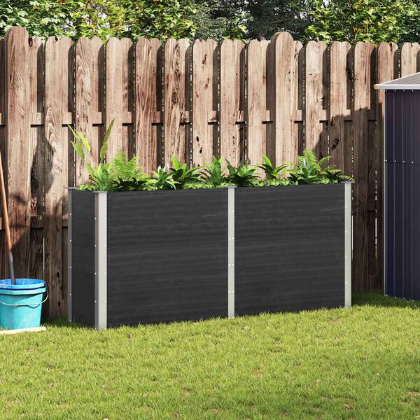vidaXL Lit sur&eacute;lev&eacute; de jardin 200x50x91 cm WPC Gris