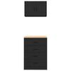 vidaXL Armoires de garage 2 pcs noir bois d'ing&eacute;nierie
