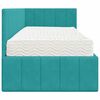 vidaXL Cadre de lit d'angle avec matelas 2 pcs Turquoise Velours