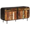 vidaXL Buffet 140x35x70 cm bois massif de r&eacute;cup&eacute;ration et m&eacute;tal