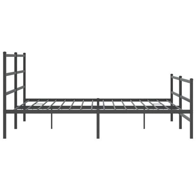 vidaXL Cadre de lit métal sans matelas avec pied de lit noir 200x200cm