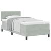 vidaXL Lit &agrave; ressorts avec matelas Gris clair 100 x 200 cm Velours