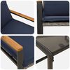 vidaXL Ensembles de meubles 3 pcs Gris et bleu marine Rotin