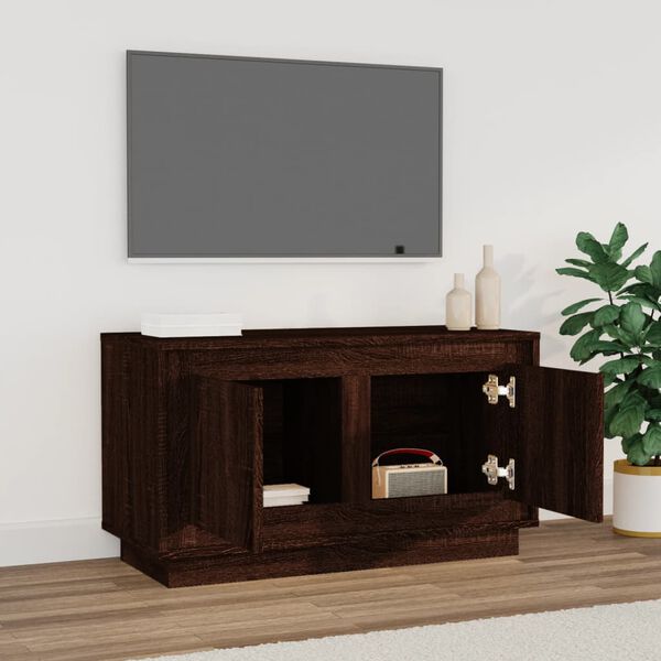 vidaXL Meuble TV ch&ecirc;ne marron 80x35x45 cm bois d'ing&eacute;nierie