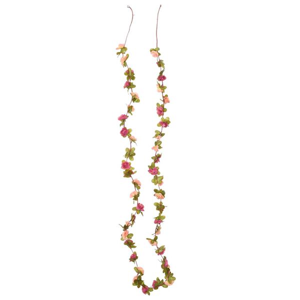 vidaXL Guirlandes de fleurs 6 pcs rouge ros&eacute; 250 cm