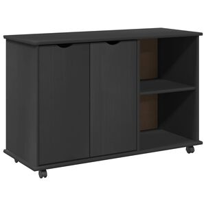 vidaXL Cabinet roulant Gris 100 x 39 x 65,5 cm Bois de Pin Massif