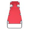 vidaXL Chaise longue avec coussin de t&ecirc;te Acier enduit de poudre Rouge