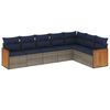 vidaXL Ensemble de canap&eacute; de jardin 7 pcs avec coussins gris r&eacute;sine tress&eacute;e