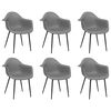 vidaXL Chaises &agrave; manger lot de 6 gris PP
