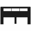 vidaXL T&ecirc;te de lit LED avec &eacute;tag&egrave;re Ch&ecirc;ne noir 180 x 18,5 x 103,5 cm