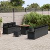 vidaXL Ensemble de canap&eacute; de jardin avec coussin 10 pcs Noir polyrotin