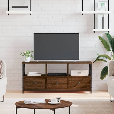 vidaXL Meuble TV chêne marron 102x33x45 cm bois d'ingénierie et fer