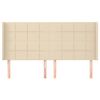 vidaXL T&ecirc;te de lit avec oreilles Cr&egrave;me 203x16x118/128 cm Tissu