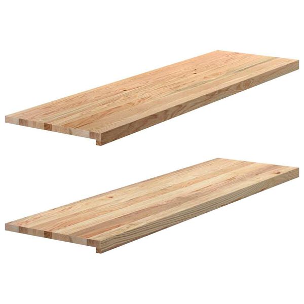 vidaXL Appuis de fen&ecirc;tre 2 pcs non trait&eacute; 140x40x2cm bois ch&ecirc;ne massif