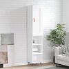 vidaXL Buffet haut Blanc 34,5x34x180 cm Bois d'ing&eacute;nierie