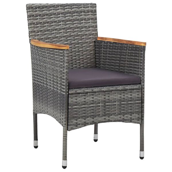 vidaXL Ensemble &agrave; manger de jardin 11 pcs r&eacute;sine tress&eacute;e gris