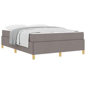 vidaXL Cadre de lit avec matelas Taupe 160 x 200 cm tissu