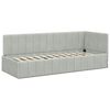 vidaXL Cadre de lit d'angle Gris clair 80 cm x 200 cm Velours
