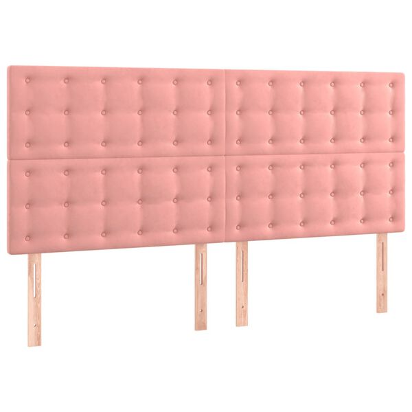 vidaXL T&ecirc;te de lit &agrave; LED Rose 180x5x118/128 cm Velours