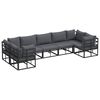 vidaXL Ensemble de canap&eacute; de jardin 7 pc Noir Aluminium
