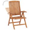 vidaXL Chaises inclinables de jardin et coussins lot de 6 Teck solide