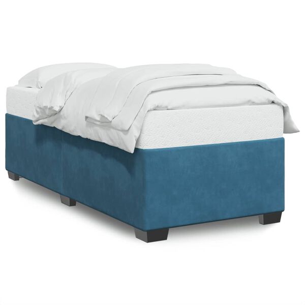 vidaXL Cadre de lit sans matelas bleu 100x200 cm velours