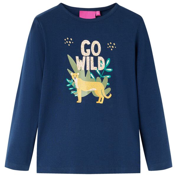 T-shirt enfants &agrave; manches longues bleu marine 92