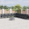 vidaXL Ensemble de canap&eacute; de jardin avec coussin 9 pcs Noir Acier