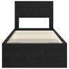 vidaXL Cadre de lit avec stockage Noir 90 x 190 cm Bois de pin massif