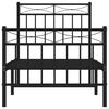 vidaXL Cadre de lit m&eacute;tal sans matelas avec pied de lit noir 75x190 cm