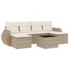 vidaXL Salon de jardin avec coussins 7 pcs beige r&eacute;sine tress&eacute;e