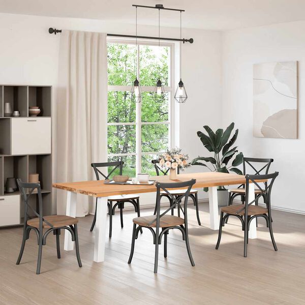 vidaXL Pieds de table console 4 pi&egrave;ces Blanc 72 cm Acier
